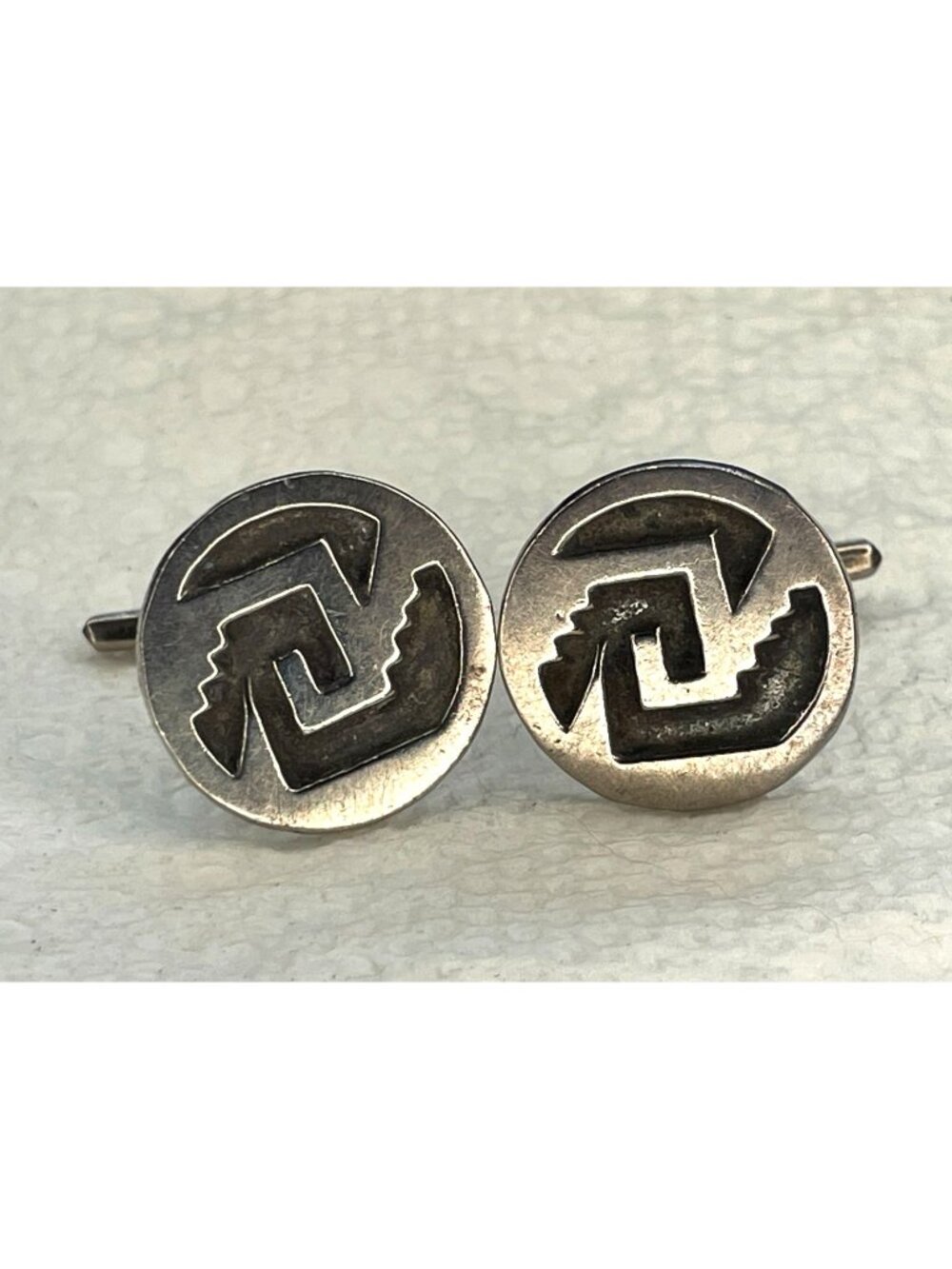Federico Jimenez FCG 925 Sterling Silver Cufflinks Southwestern Geometric Step M